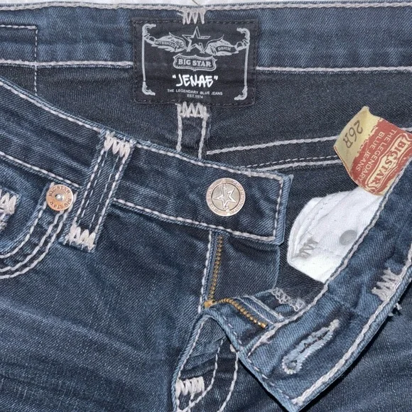 Big Star⭐️Jenae Ankle Skinny Black Label Stretch Dark Wash Jean 26R - Picture 12 of 16